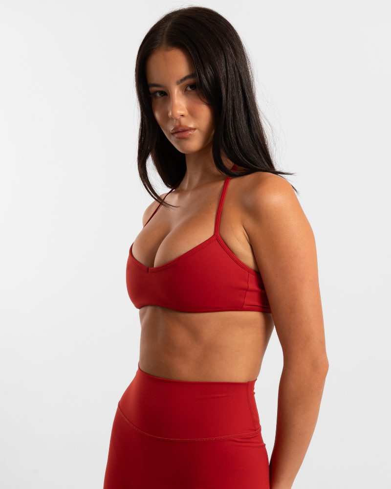 Halter Crop - Cherry Red