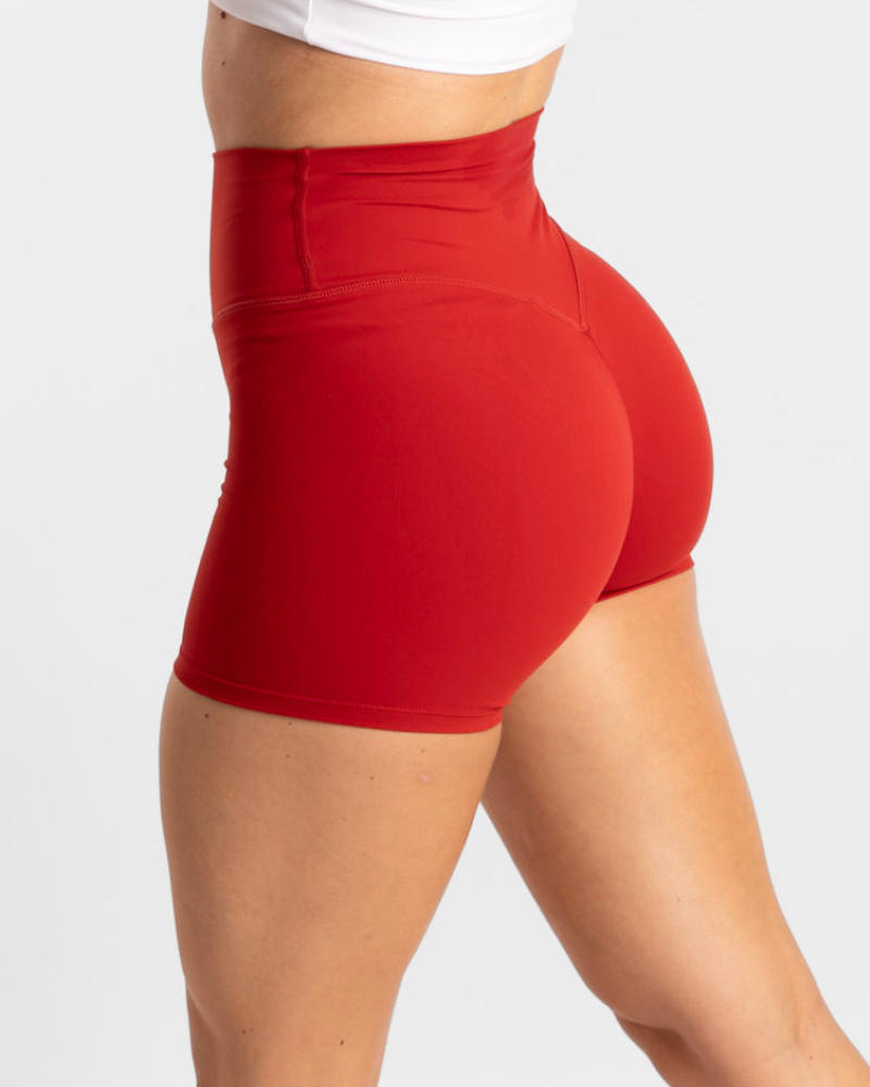 Not Your Basic Shorts - Cherry Red (Invisible Scrunch)